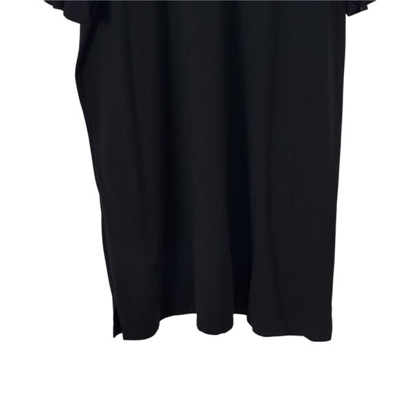 Chico's Black Knit Pull Over Midi Dress Pockets Snaps Chico's Size 3 US Size XL - Picture 5 of 11